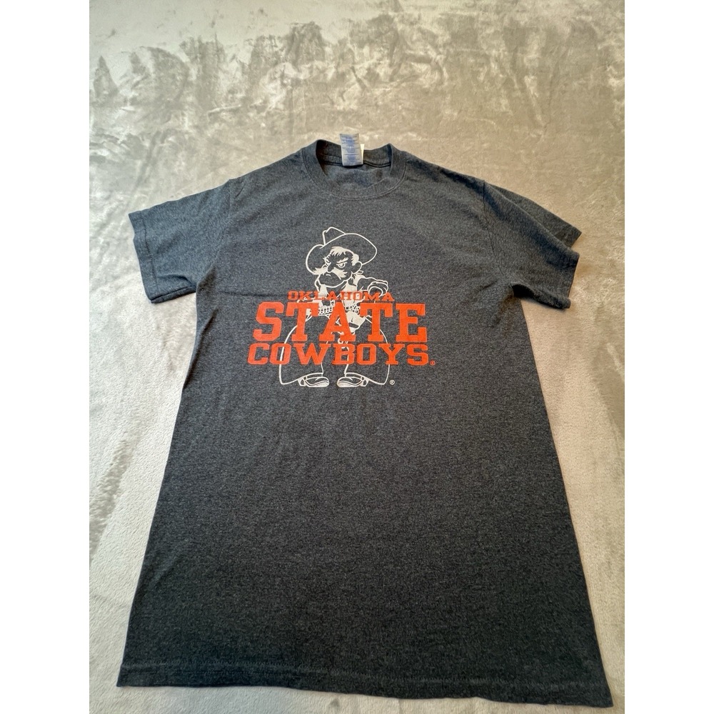 Gildan T Shirt Mens Small Gray Oklahoma State Cowboys Graphic NCAA College